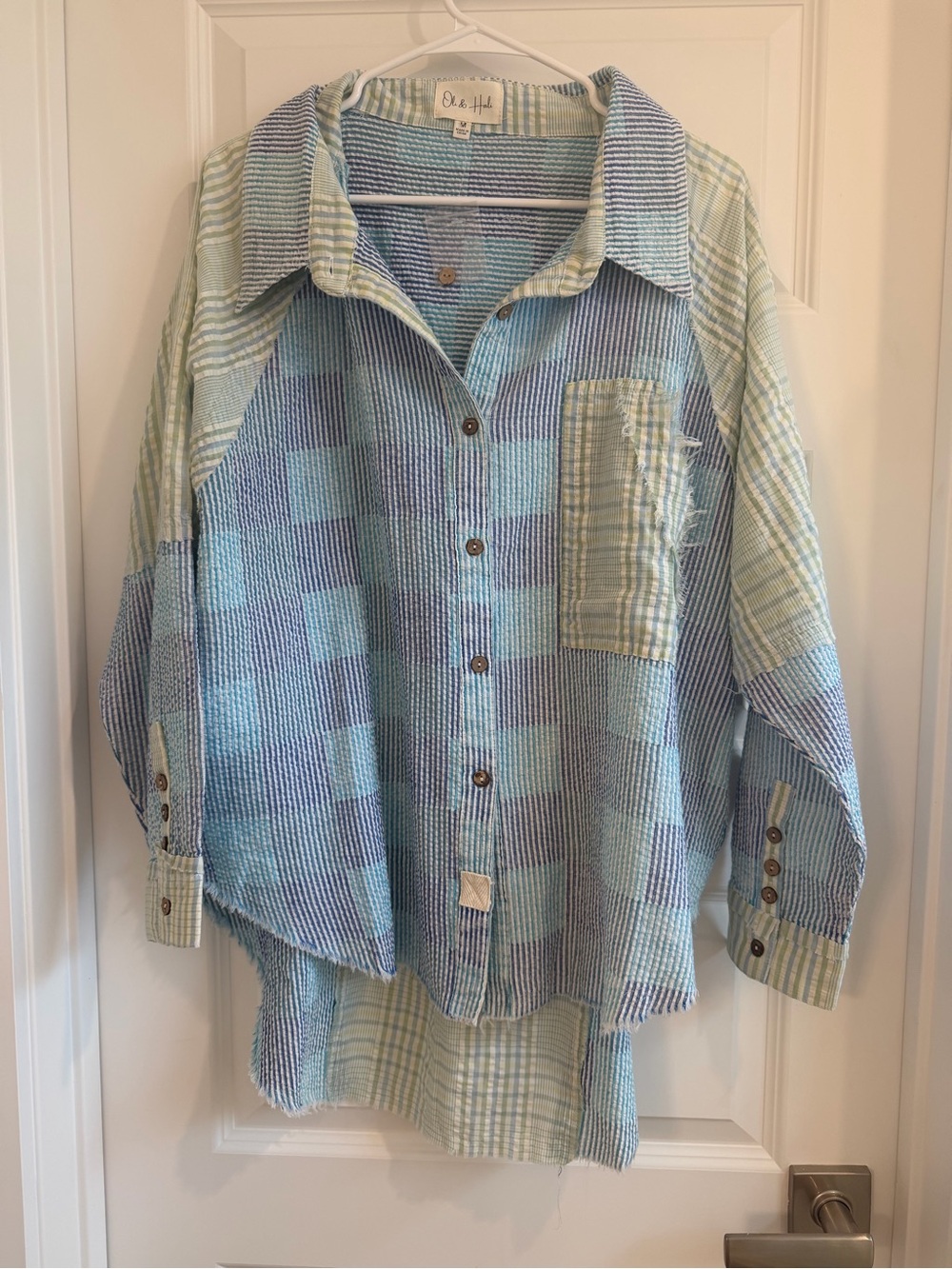 NEW Oli + Hali Patchwork Button-Up Shirt